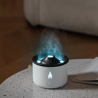 Ultrasonic Volcano Humidifier – Aromatherapy & Flame Effect