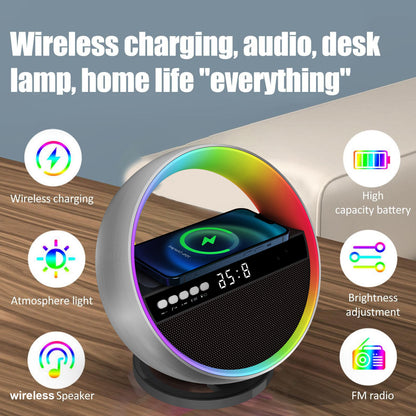 RGB Night Light – Wireless Charger & Bluetooth Speaker