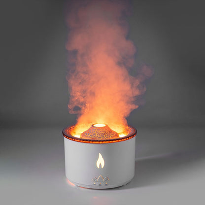 Ultrasonic Volcano Humidifier – Aromatherapy & Flame Effect